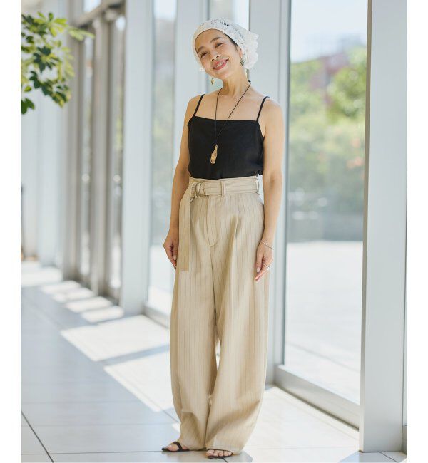 IENA LA BOUCLE「IENA LA BOUCLE リネンブロードバイヤスキャミソール」|キャミソール|