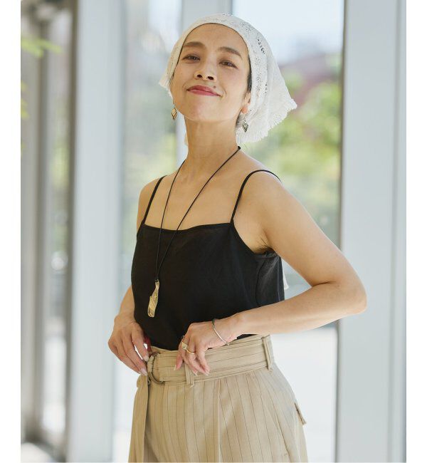 IENA LA BOUCLE「IENA LA BOUCLE リネンブロードバイヤスキャミソール」|キャミソール|