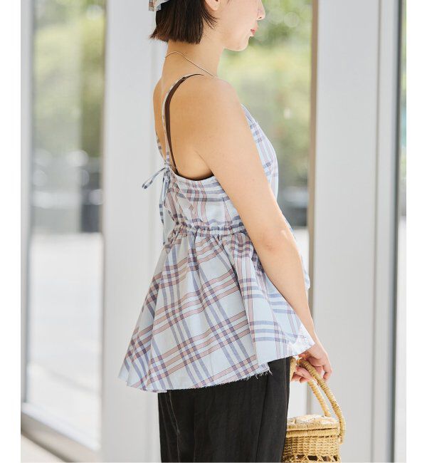 IENA LA BOUCLE「IENA LA BOUCLE C/Pポプリンチェックキャミソール」|キャミソール|