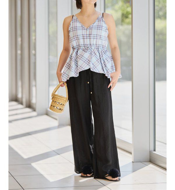 IENA LA BOUCLE「IENA LA BOUCLE C/Pポプリンチェックキャミソール」|キャミソール|