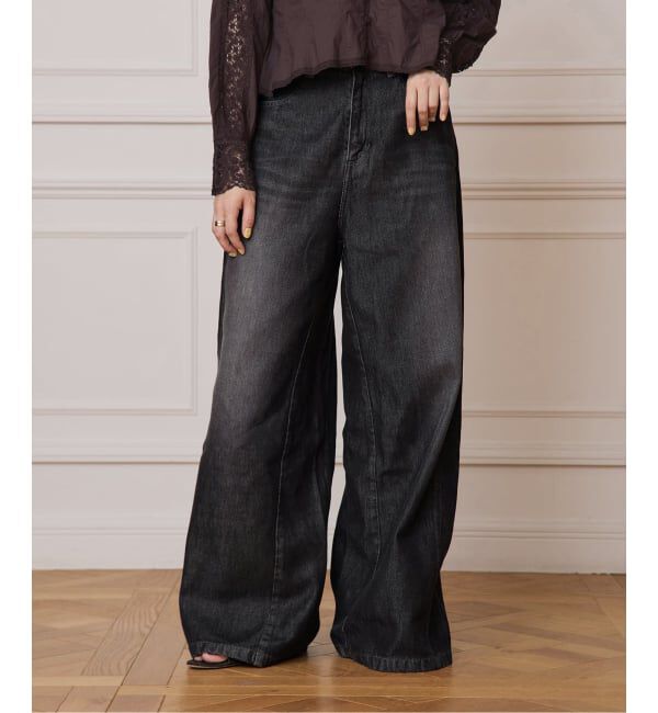 IENA LA BOUCLE「《追加》IENA LA BOUCLE ソフトデニムシルエットパンツ2」|デニム|
