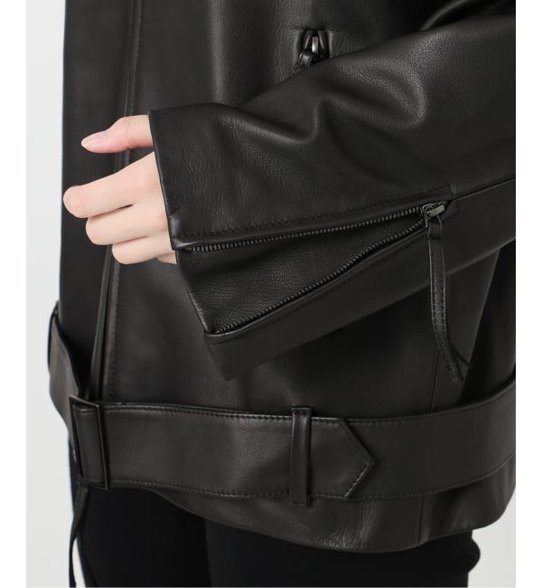 VERMEIL par iena「レザージップブルゾン」|ライダースジャケット|