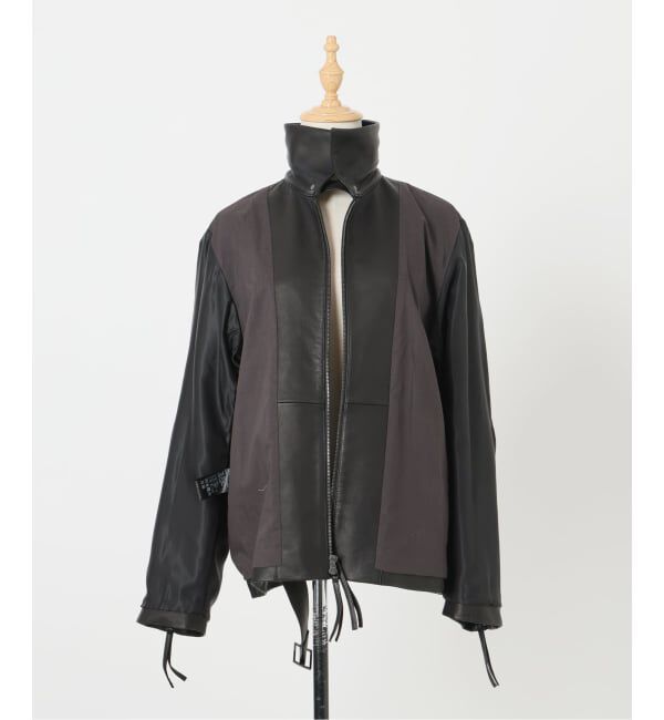 VERMEIL par iena「レザージップブルゾン」|ライダースジャケット|