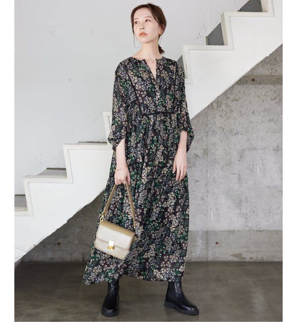 SLOBE IENA「《WEB限定/追加5》FLOWER PRINT ワンピース」|ワンピース|
