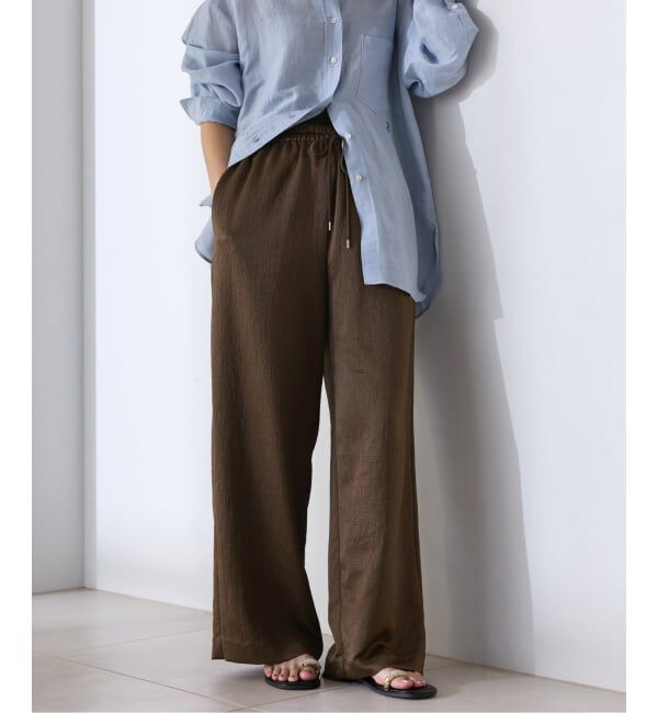 IENA「アンティークサテン イージーパンツ」|その他|ブラウン