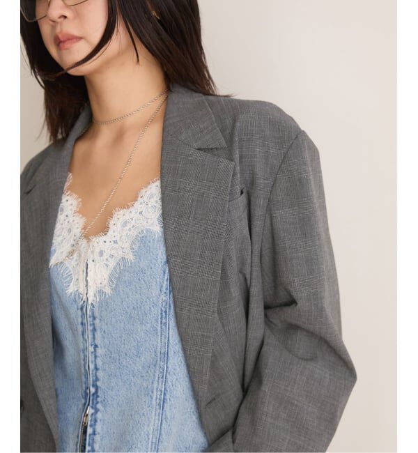 IENA LA BOUCLE「IENA LA BOUCLE グレンチェックダブルブレストジャケット」|テーラードジャケット|