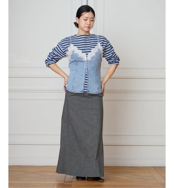 IENA LA BOUCLE「IENA LA BOUCLE ソフトデニムレースコンビキャミソール」|キャミソール|