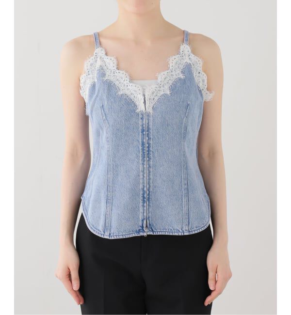 IENA LA BOUCLE「IENA LA BOUCLE ソフトデニムレースコンビキャミソール」|キャミソール|