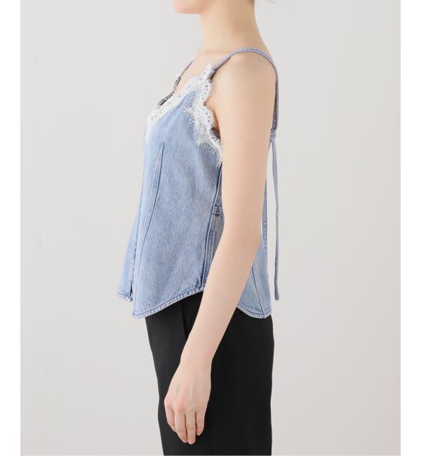 IENA LA BOUCLE「IENA LA BOUCLE ソフトデニムレースコンビキャミソール」|キャミソール|