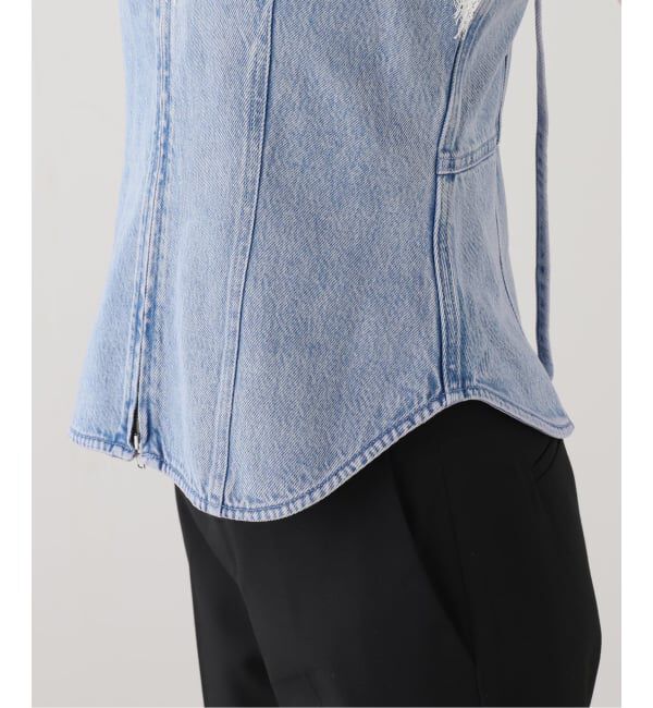 IENA LA BOUCLE「IENA LA BOUCLE ソフトデニムレースコンビキャミソール」|キャミソール|