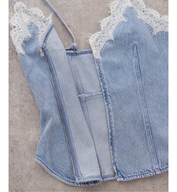 IENA LA BOUCLE「IENA LA BOUCLE ソフトデニムレースコンビキャミソール」|キャミソール|