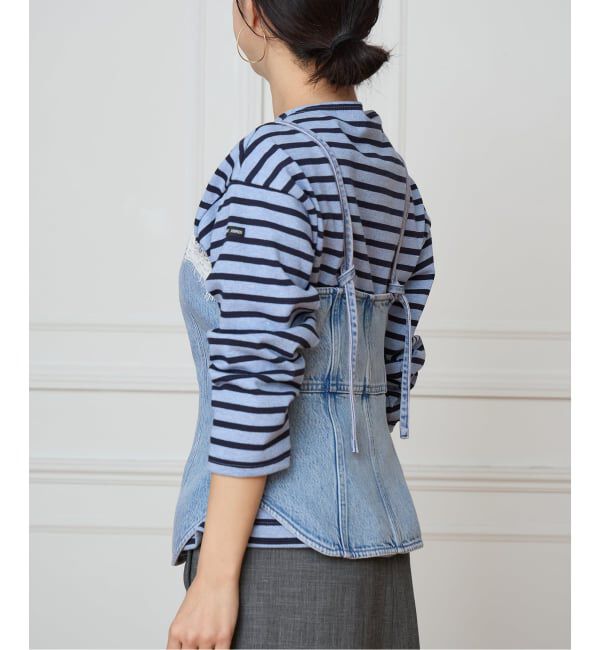 IENA LA BOUCLE「IENA LA BOUCLE ソフトデニムレースコンビキャミソール」|キャミソール|