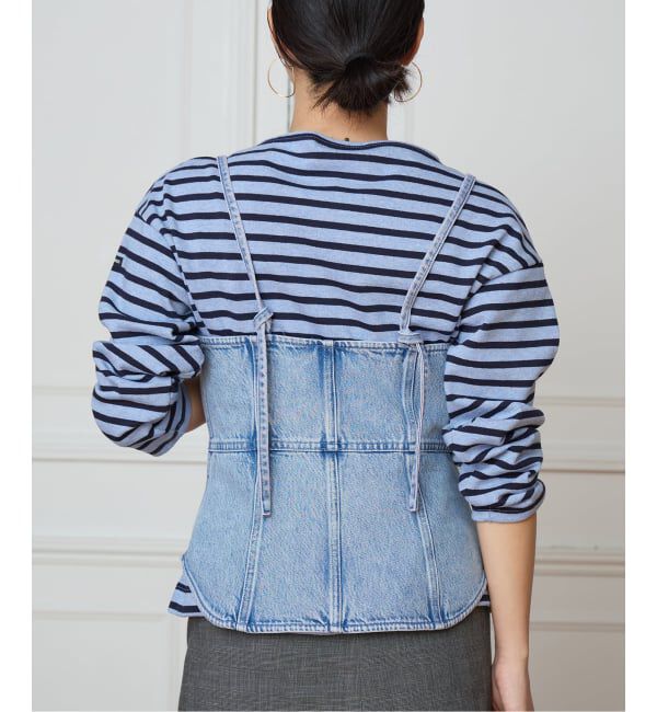 IENA LA BOUCLE「IENA LA BOUCLE ソフトデニムレースコンビキャミソール」|キャミソール|