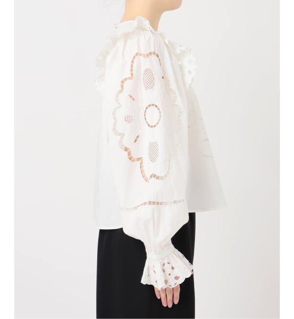 IENA LA BOUCLE「IENA LA BOUCLE カットワークブロードブラウス」|シャツ・ブラウス|