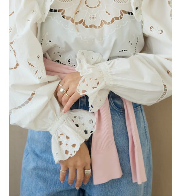 IENA LA BOUCLE「IENA LA BOUCLE カットワークブロードブラウス」|シャツ・ブラウス|