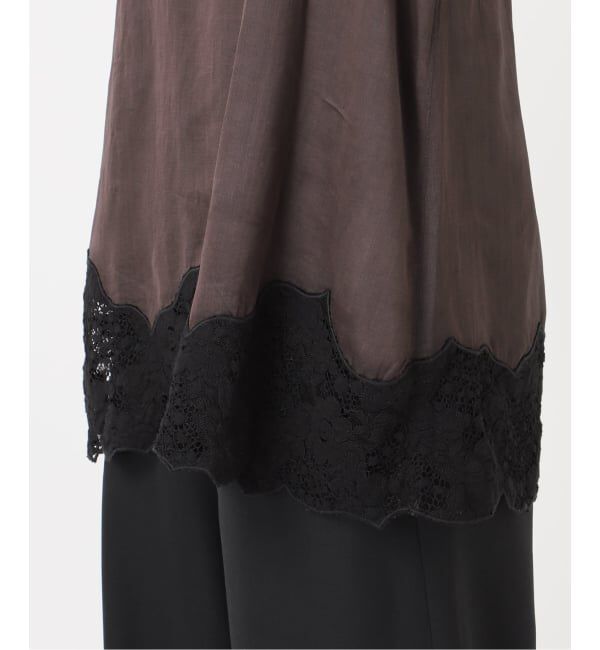 IENA LA BOUCLE「IENA LA BOUCLE R/Lサテンレースコンビキャミソール」|キャミソール|