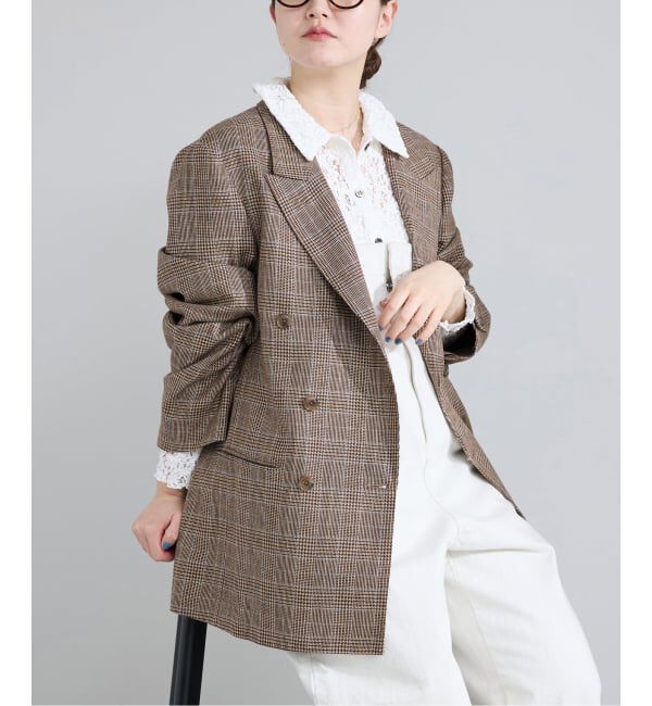 IENA「COUTURE D'ADAM/クチュールドアダム Double JK Prince of Wales 26SS-004」|テーラードジャケット|
