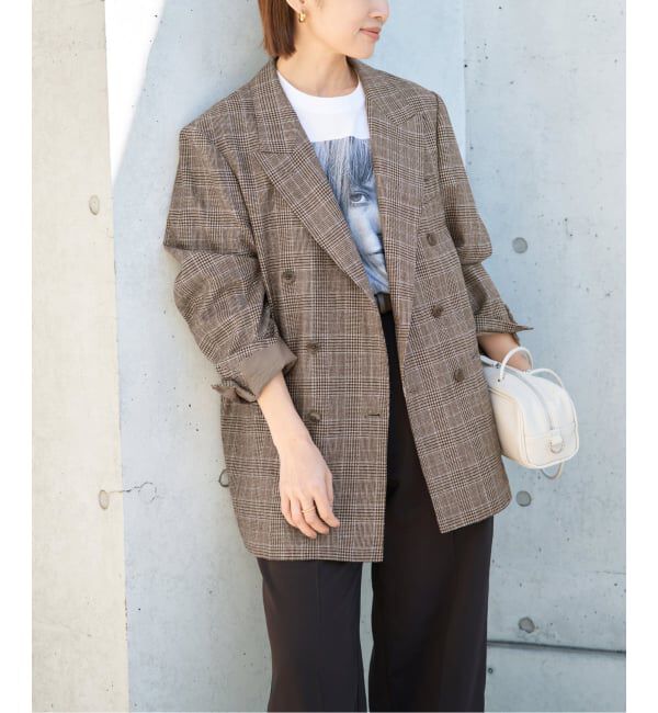 IENA「COUTURE D'ADAM/クチュールドアダム Double JK Prince of Wales 26SS-004」|テーラードジャケット|
