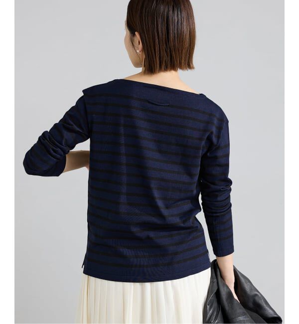 IENA「《新色》SEATTLEボーダーボートネックプルオーバー」|ニット・セーター|