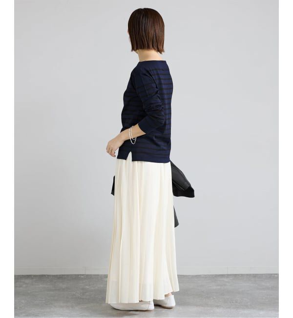 IENA「《新色》SEATTLEボーダーボートネックプルオーバー」|ニット・セーター|