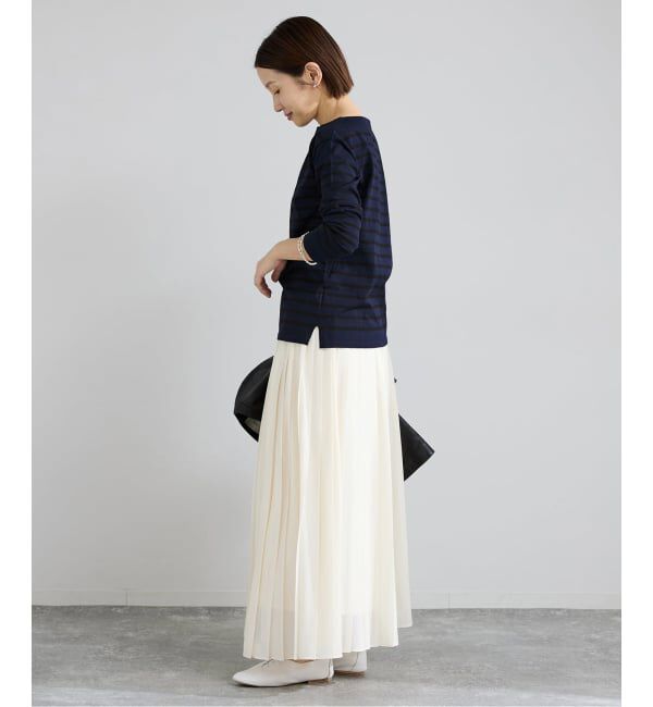 IENA「《新色》SEATTLEボーダーボートネックプルオーバー」|ニット・セーター|