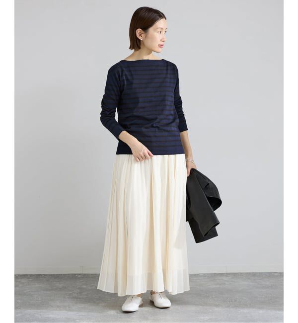 IENA「《新色》SEATTLEボーダーボートネックプルオーバー」|ニット・セーター|