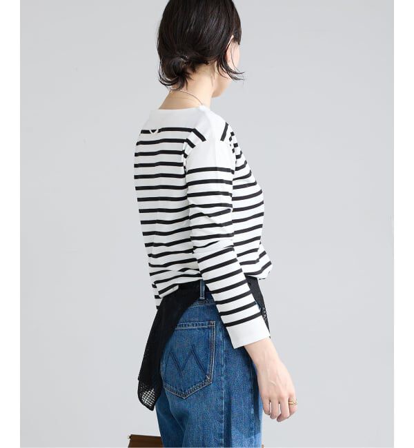 IENA「《新色》SEATTLEボーダーボートネックプルオーバー」|ニット・セーター|