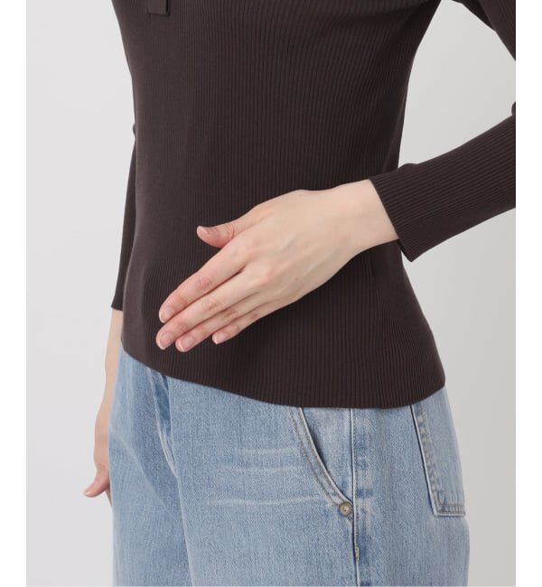 IENA「ECO SPLASH 襟付きリブプルオーバー」|ニット・セーター|