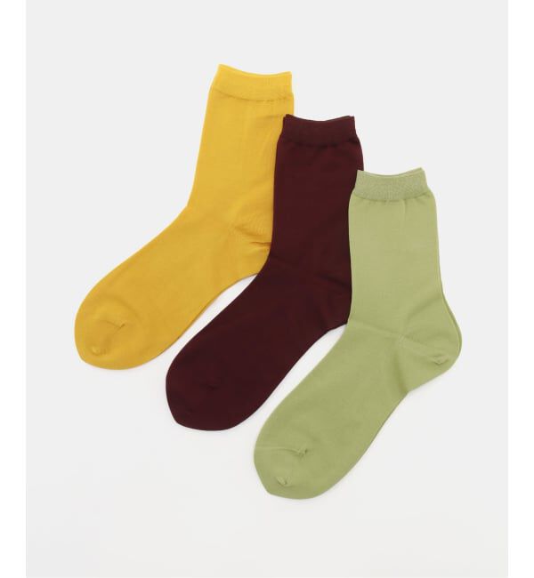 IENA「babaco/ババコ 3Pairs of colors Socks 靴下」|ソックス|グリーン B