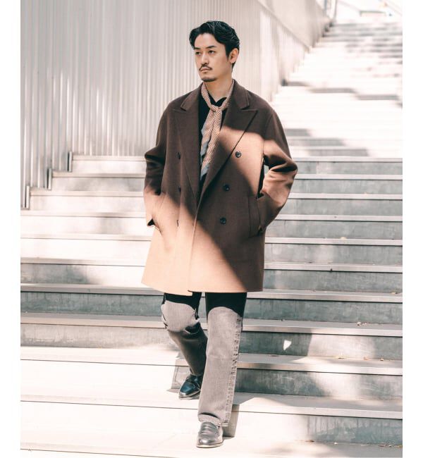 EDIFICE「E. ウールカシミヤ Wフェイス コート」|チェスターコート|