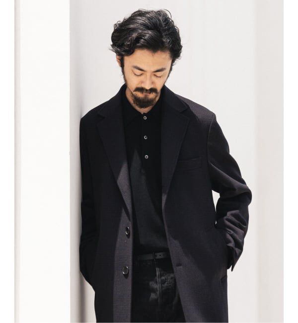 EDIFICE「SUPER 140&rsquo;s ウール / カシミヤ チェスターコート(チェック)」|チェスターコート|