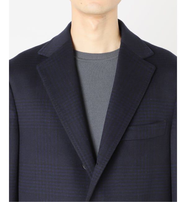 EDIFICE「SUPER 140&rsquo;s ウール / カシミヤ チェスターコート(チェック)」|チェスターコート|