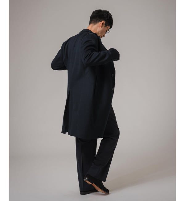 EDIFICE「SUPER 140&rsquo;s ウール / カシミヤ チェスターコート(チェック)」|チェスターコート|