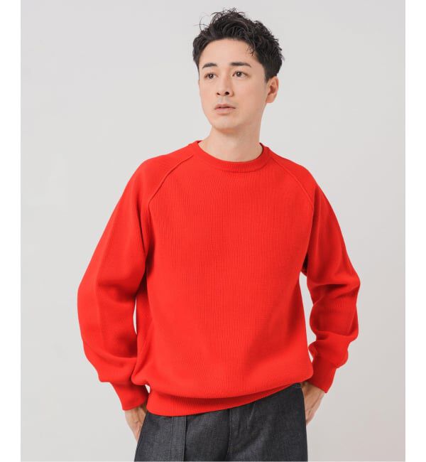 EDIFICE「PLATING ワッフル クルーネックニット」|ニット・セーター|