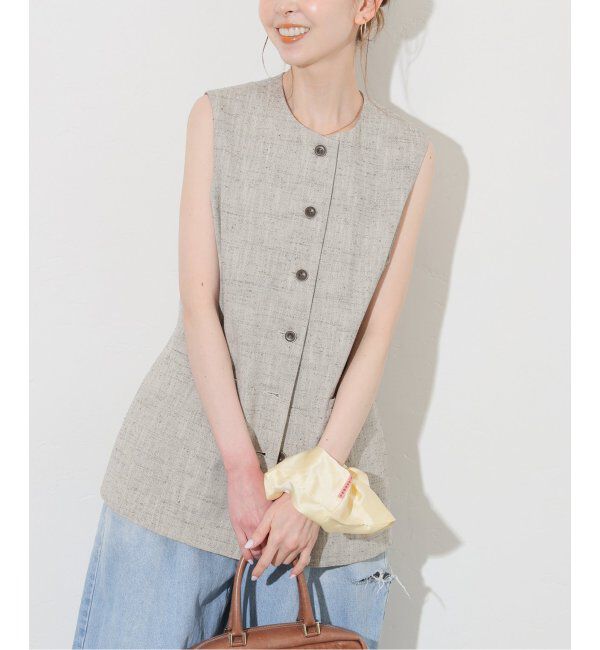 JOURNAL STANDARD「シルクネップツイードミドルベスト」|ダウンベスト・ベスト|ベージュ