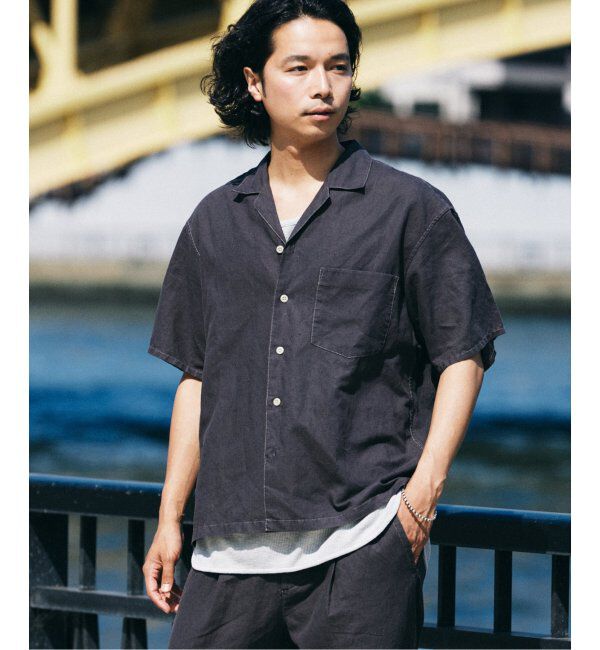 JOURNAL STANDARD relume「ヨーロピアンフラックス ガーメントダイ オープンカラーシャツ」|シャツ・ブラウス|