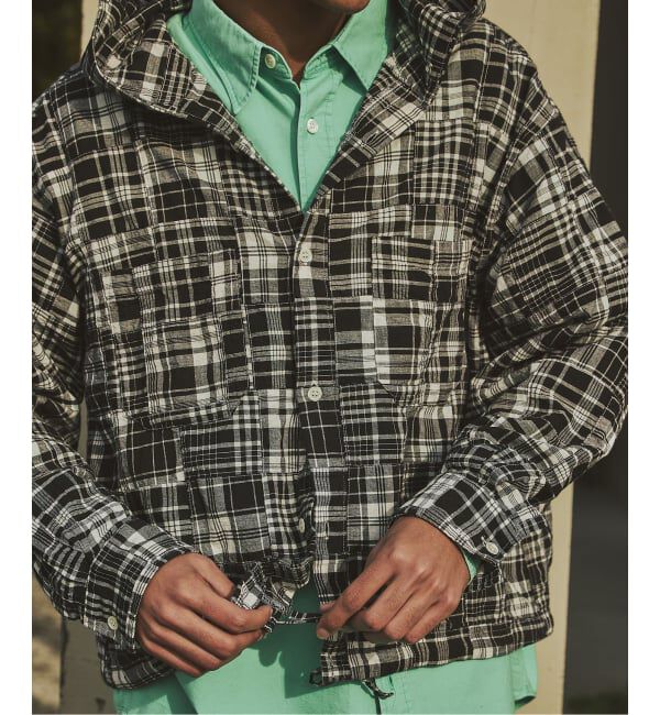 JOURNAL STANDARD「パッチ マドラス チェック フーディ シャツ」|シャツ・ブラウス|