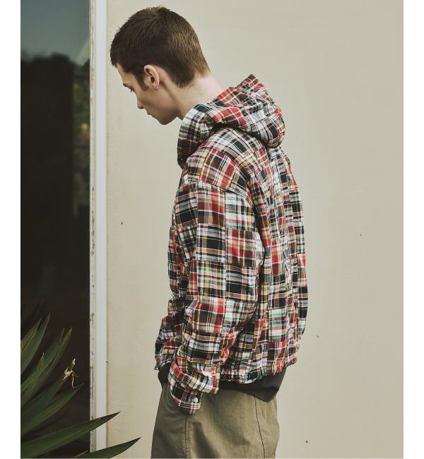JOURNAL STANDARD「パッチ マドラス チェック フーディ シャツ」|シャツ・ブラウス|