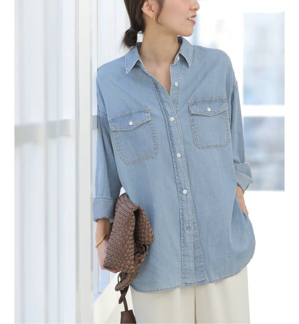 JOURNAL STANDARD relume「《予約》［26SS新作］ライトデニムオーバーサイズシャツ」|シャツ・ブラウス|サックスブルー