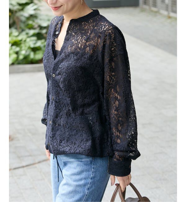 JOURNAL STANDARD「《WEB限定》スタンドカラーレースロングスリーブブラウス」|シャツ・ブラウス|