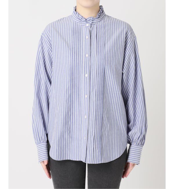 JOURNAL STANDARD relume「《WEB限定追加予約》フリルネックドビーストライプシャツ」|シャツ・ブラウス|