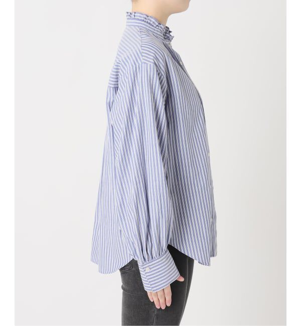 JOURNAL STANDARD relume「《WEB限定追加予約》フリルネックドビーストライプシャツ」|シャツ・ブラウス|