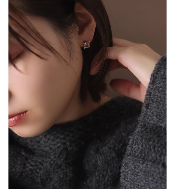 Lilas by Spick&Span「《WEB限定》MIXスクエアピアス K10（両耳）」|ピアス|