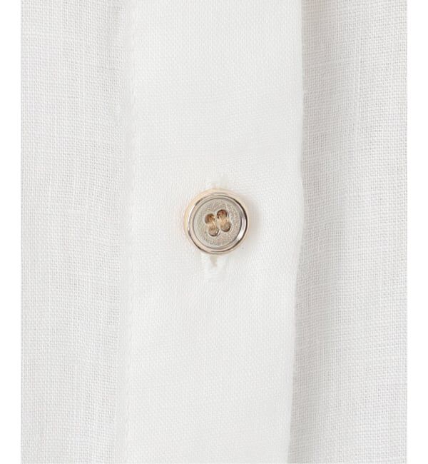 Spick and Span「《程よくすっきりサイズ》予約 80リネンカシュクール ミディシャツ」|シャツ・ブラウス|