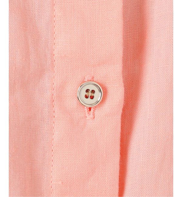 Spick and Span「《程よくすっきりサイズ》予約 80リネンカシュクール ミディシャツ」|シャツ・ブラウス|