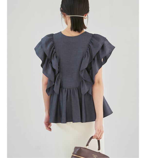 NOBLE「《予約》ウォーターエッジフリルブラウス」|シャツ・ブラウス|
