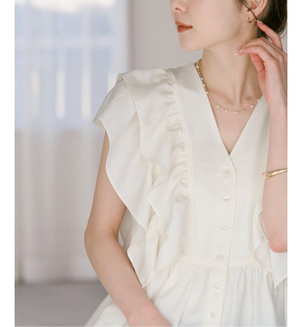 NOBLE「《予約》ウォーターエッジフリルブラウス」|シャツ・ブラウス|