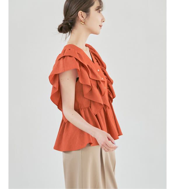 NOBLE「《予約》ウォーターエッジフリルブラウス」|シャツ・ブラウス|