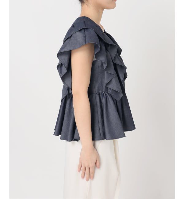 NOBLE「《予約》ウォーターエッジフリルブラウス」|シャツ・ブラウス|