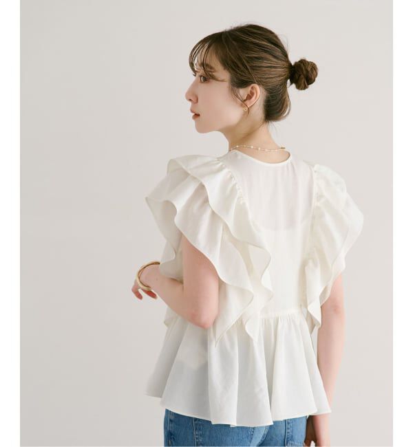 NOBLE「《予約》ウォーターエッジフリルブラウス」|シャツ・ブラウス|